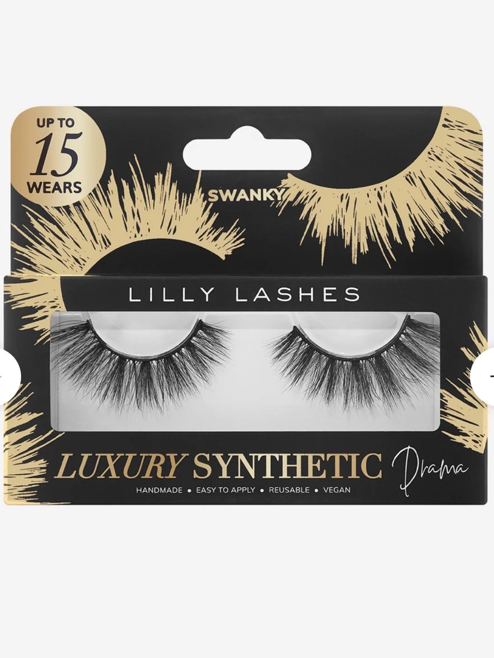 Lilly Lashes Swanky Dramatic Black Synthetic False Eyelashes